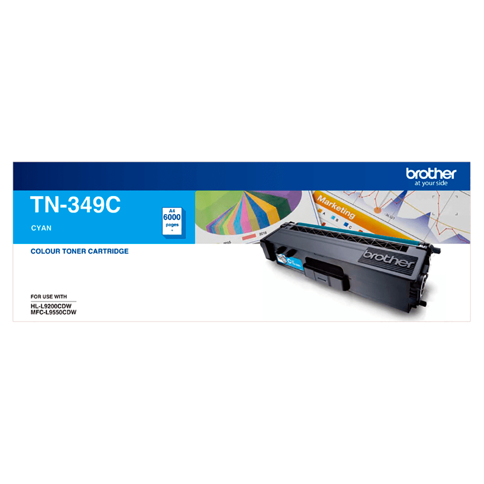 [4977766734035] 4977766734035 Brother TN-349C AYS *EXCLUSIVE TO B2B* Colour Laser Toner-Super High Yield Cyan- HL-L9200CDW MFC-L9550CDW - 6000Pages