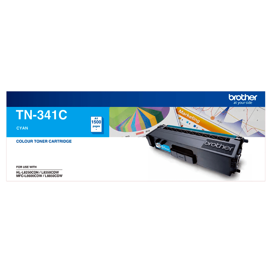 [4977766733953] 4977766733953 Brother TN-341C Colour Laser Toner- Standard Cyan, HL-L8250CDN/8350CDW MFC-L8600CDW/L8850CDW - 1500Pages
