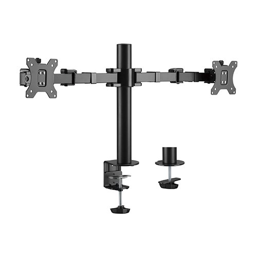 6956745161688 Brateck Dual Monitors Affordable Steel Articulating Monitor Arm Fit Most 17"-31" Monitors Up to 9kg per screen VESA 75x75/100x100
