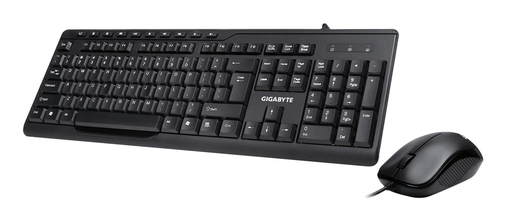 [4719331551148] 4719331551148 Gigabyte KM6300 USB Wired Keyboard  Mouse Combo multimedia controls 1000dpi Adjustable Portable slim receiver Stylish design comfort