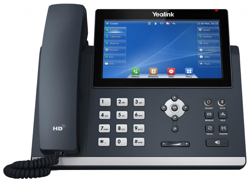 [6938818304321] 6938818304321 Yealink T48U 16 Line IP phone, 7" 800x480 pixel colour touch screen, Optima HD voice, Dual Gigabit Ports, 1 USB port for BT40/WF40/Recording, (T48S)