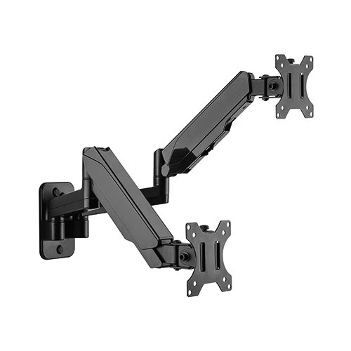 6956745159555 Brateck Dual Monitor Wall Mounted Gas Spring Monitor Arm 17"-32",Weight Capacity (per screen)8kg
