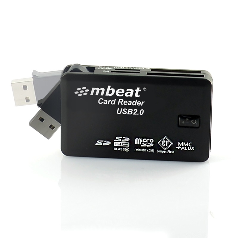 9346396001414 mbeat® USB 2.0 All In One Card Reader - Supports SD/SDHC/CF/MS/XD/MicroSD /MicroSD HC / SONY M2 without adaptor handy USB clips