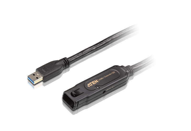 [4719264645365] 4719264645365 Aten USB 3.1 Gen 1 10m Extender Cable with AC Adapter, support 5 Gbps data-rate, daisy-chain up to 50m, unique locker head design