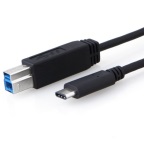 [9341756011911] 9341756011911 8Ware USB-C to USB-B Cable 1m Type-C to B Male to Male Black 10Gbps
