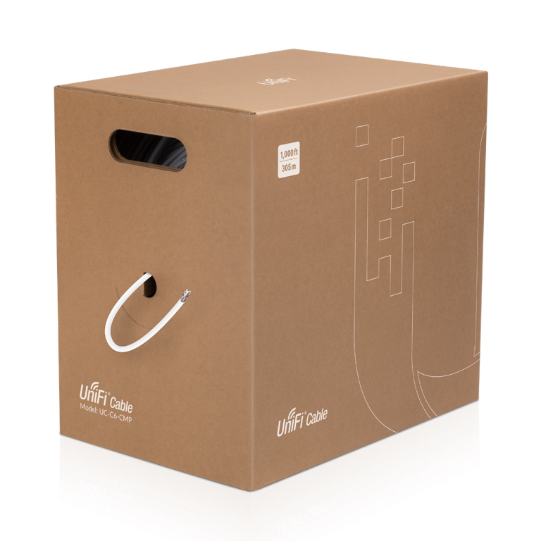 [810354026201] 810354026201 Ubiquiti UniFi Cable Cat6 CMP, 305m Length Category 6 UTP (Unshielded Twisted Pair), Plenum (CMP)-rated, fire-resistant jacket, Anti-crosstalk divider