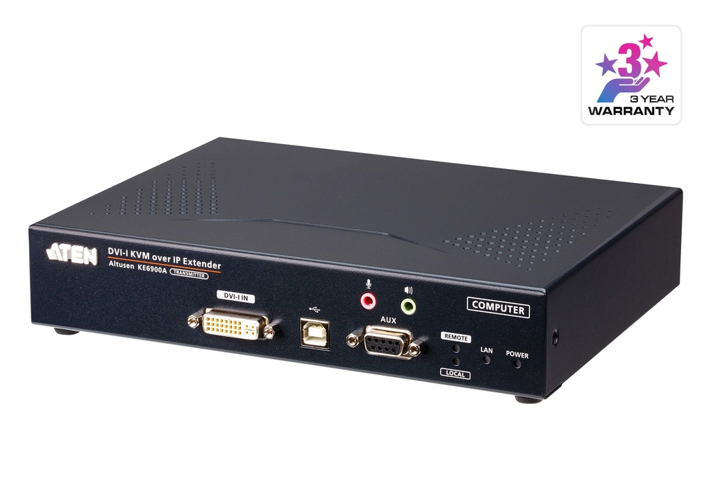 [4719264649332] 4719264649332 Aten DVI Single Display KVM over IP Transmitter with SFP Fibre Optic network Connection