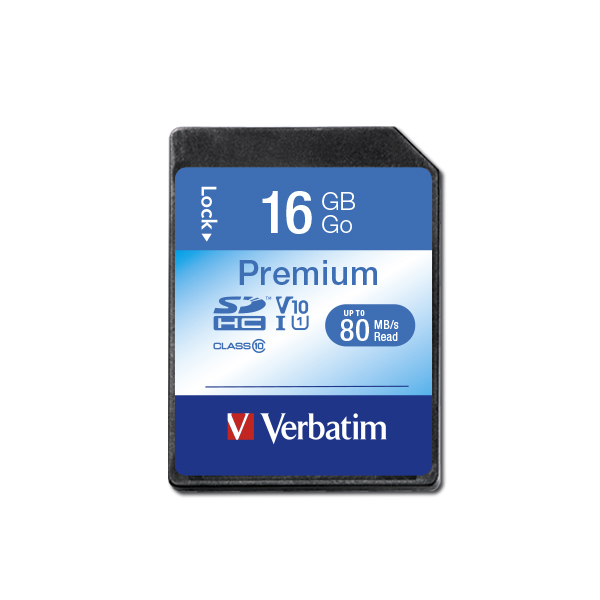 23942439622 Verbatim SDHC 16GB (Class 10) Up to 45MB/Sec 300X read speed