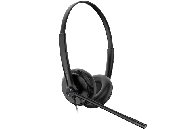 [6938818307094] 6938818307094 Yealink YHS34 Dual Wired Headset with QD to RJ Port, Noise-Canceling Headset, Binaural Ear, RJ9, QD Cord, Leather Ear Piece, Hearing Protection