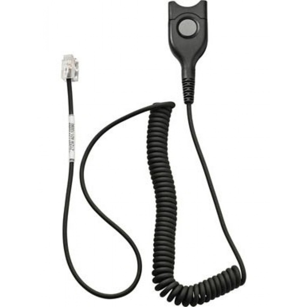 [5714708006374] 5714708006374 EPOS | Sennheiser Standard Bottom cable: EasyDisconnect to Modular Plug - Coiled cable - code 01 for direct connection to most phones.