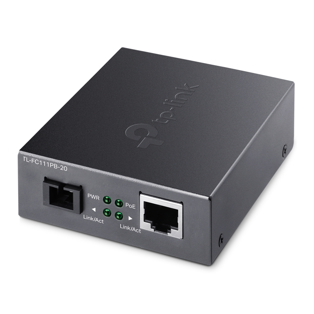 [4897098683064] 4897098683064 TP-Link TL-FC111PB-20 10/100Mbps WDM Media Converter with 1-Port PoE - IEEE 802.3u, 20KM, 1310 nm TX, 1550 nm RX