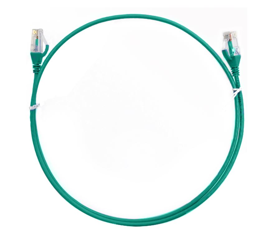 [744109262838] 744109262838 8ware CAT6 Ultra Thin Slim Cable 15m - Green Color Premium RJ45 Ethernet Network LAN UTP Patch Cord 26AWG for Data