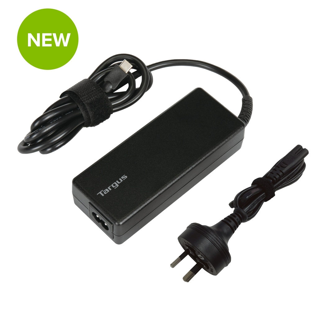 [92636348281] 92636348281 Targus 65W USB-C Charger Power Delivery Charge USB-C Laptop Tablet Mobile Phone Built-in Power Supply Protection 1.8M Cable 2yrs wty