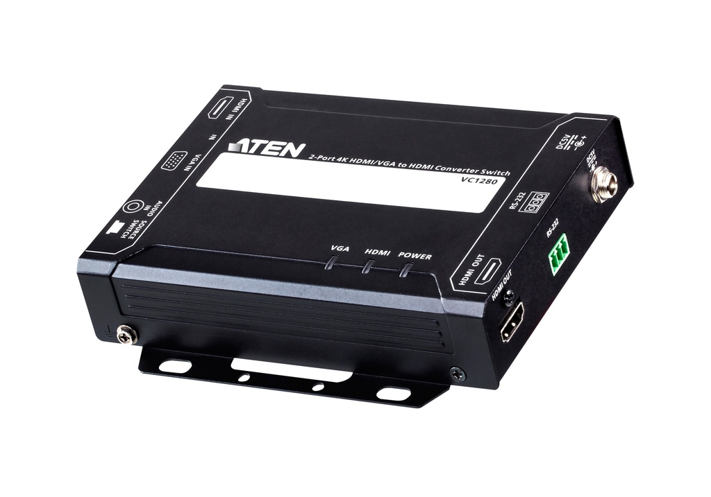 [4719264648458] 4719264648458 Aten Professional Converter Switch 2 Port 4K HDMI/VGA to HDMI Converter Switch, supports control via RS232 terminal or auto to new source