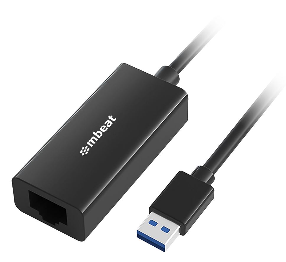 [9346396003005] 9346396003005 mbeat® mbeat USB 3.0 Gigabit Etherent Adapter - Black RJ45, up to 1000Mbps speed. Compact and lightweight Material: ABS Plastic Weight: 24.5g
