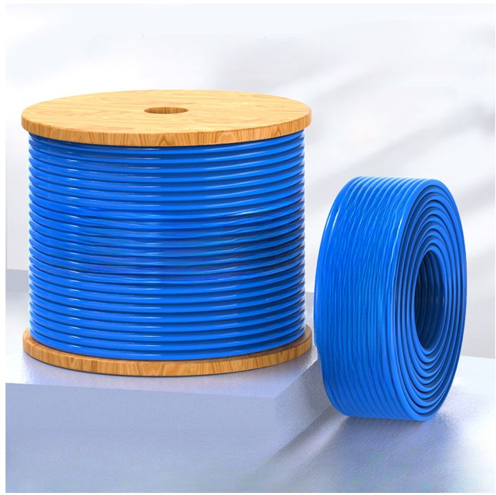 [9341756019986] 9341756019986 8Ware 350m CAT6A Ethernet 24AWG 30V LAN Cable Roll Bare Copper Twisted Core PVC Jacket on Reel Box Blue >305m
