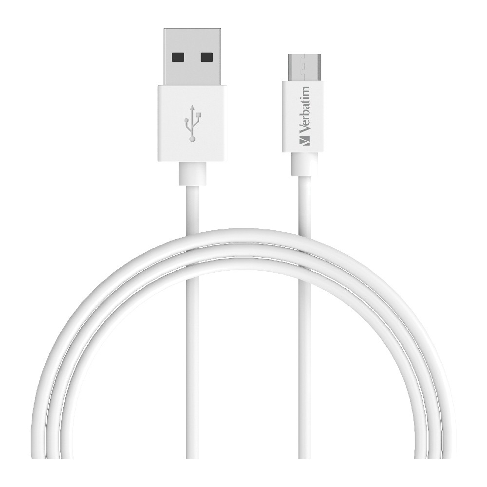 [4895117965795] 4895117965795 Verbatim Charge  Sync microUSB Cable 1m - White (LS)