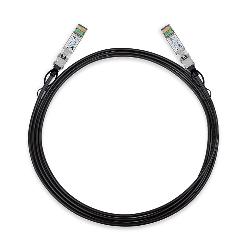 [4897098682821] 4897098682821 TP-Link SM5220-3M 3 Meter 10G SFP+ Direct Attach Cable, Drives 10 Gigabit Ethernet, 10G SFP+ Connector on Both Sides (Replaces TXC432-CU3M)