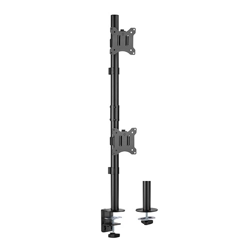 6956745164009 Brateck Vertical Pole Mount Dual-Screen Monitor Mount Fit Most 17"-32" Monitors, Up to 9kg per screen VESA 75x75/100x100