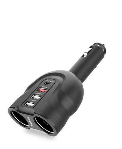 [9346396002367] 9346396002367 mbeat® Gorilla Power Four Port USB-C PD  QC3.0 Car Charger with Cigar Lighter Splitter features built-in over heat Package Weight: 120g