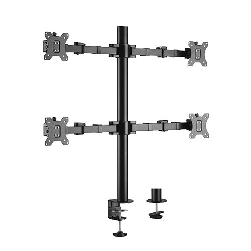 [6956745161671] 6956745161671 Brateck Quad Monitors Affordable Steel Articulating Monitor Arm Fit Most 17"-32" Monitors Up to 9kg per screen VESA 75x75/100x100
