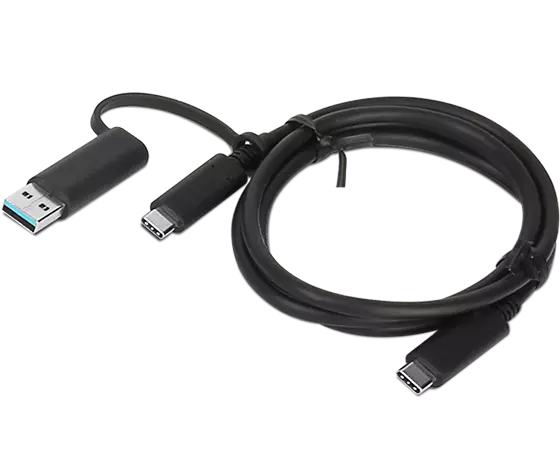 [193386287346] 193386287346 LENOVO Hybrid USB-C Cable with USB-A Adapter 5A 24Pin support 10Gbps 1M Cable