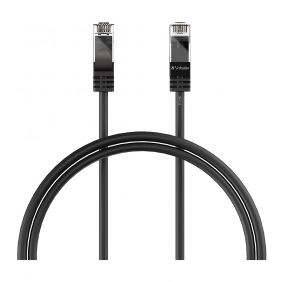[4895117965764] 4895117965764 Verbatim CAT6 Premium Fast Ethernet 1m - Black, 1000 Mbps, 250 Mhz Bandwidth, 100BBASE-T, Oxygen-FREE Gold Plated 26AWG Copper Wire Cable (LS)