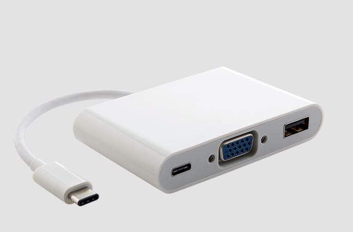 [9320422518565] 9320422518565 Astrotek Thunderbolt USB 3.1 Type C (USB-C) to VGA + USB + Card Reader Video Adapter Converter Male to Female for Apple Macbook Chromebook Pixel White