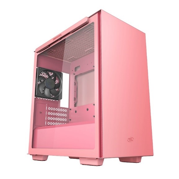 [6933412714620] 6933412714620 DeepCool MACUBE 110 Pink Minimalistic Micro-ATX Case, Magnetic Tempered Glass Panel, Removable Drive Cage, Adjustable GPU Holder, 1xPreinstalled Fan