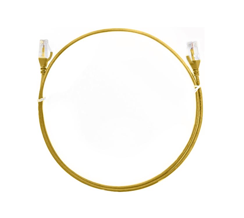 [744109262869] 744109262869 8ware CAT6 Ultra Thin Slim Cable 15m - Yellow Color Premium RJ45 Ethernet Network LAN UTP Patch Cord 26AWG for Data
