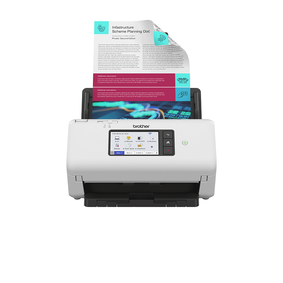 [4977766814744] 4977766814744 Brother ADS-4700W  ADVANCED DOCUMENT SCANNER (40ppm) network scanner, w/ 10.9cm touchscreen LCD  WiFi (2.4G)