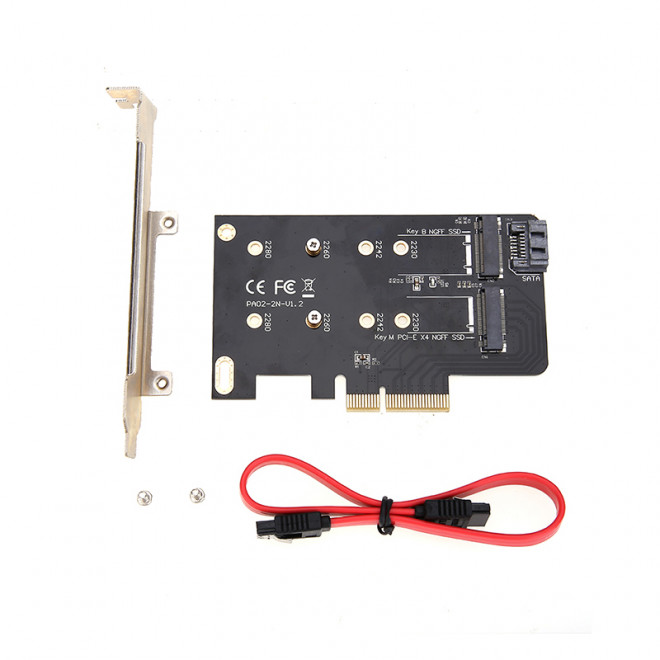 [9350414001058] 9350414001058 Simplecom EC412 Dual M.2 (B Key and M Key) to PCI-E x4 and SATA 6G Expansion Card