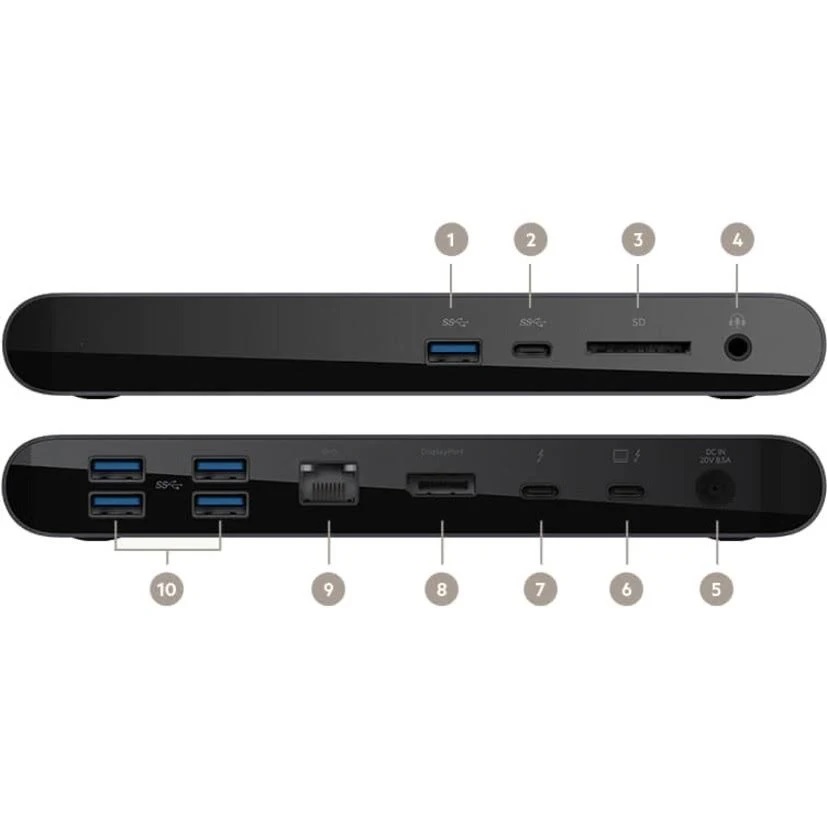 745883779284 Belkin Thunderbolt 3 Dock Pro with 85W Power Delivery 5xUSB-A 1xUSB-C 1xSD 1xAudio 1xDisplay 1xGB Ethernet Dual Display 170W PSU, Docking Station