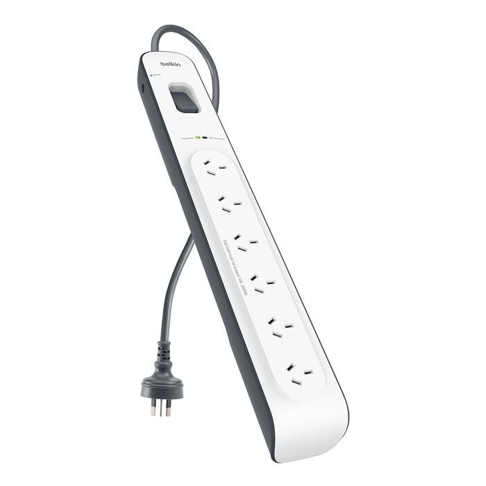 [745883651009] 745883651009 Belkin BSV603 6-Outlet 2-Meter Surge Protection Strip, Protects Against Spikes And Fluctuations, CEW $30,000,2YR, Power Board