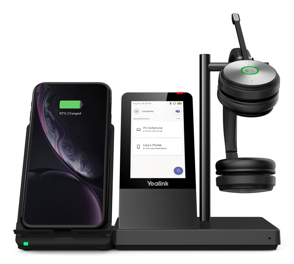 [6938818306417] 6938818306417 Yealink WH66 Dual Teams DECT Wireless Headset, UC Workstation, HD Voice, 2-Mic Noise Cancellation330° Adjustable, Leather Ear Cushions, Teams, Zoom