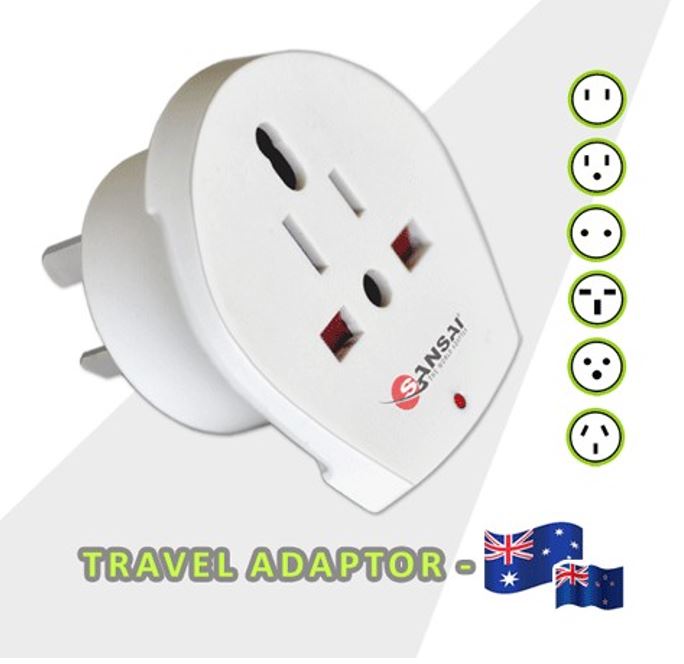 [9324747009098] 9324747009098 Sansai Travel Adaptor STV-018 for 240V equipment from Britain USA Europe Japan China Singapore Korea  Italy to use in Australia  NZ Hot Sealed Packl