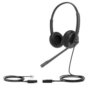 [6938818307308] 6938818307308 Yealink YHS34 Lite Dual Wired Headset with QD to RJ Port, Wideband Noise-Canceling Headset, Binaural Ear, RJ9, QD Cord, Foamy Ear Cushion
