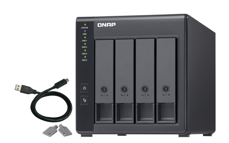 [4713213514429] 4713213514429 QNAP TR-004, 4 BAY DAS(NO DISK) HARDWARE RAID EXPANSION FOR WIN,MAC,LINUX DEVICE, TWR, 2YR,
