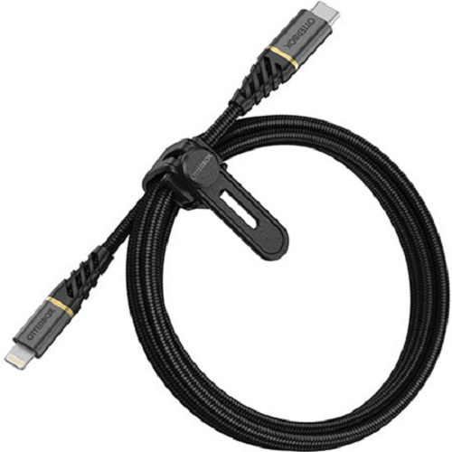 [840104218228] 840104218228 OtterBox Lightning to USB-C Fast Charge Premium Cable (1M) - Black (78-52654),3 AMPS (60W),MFi/USB PD,10K Bend/Flex,Braided, 2 Years Warranty