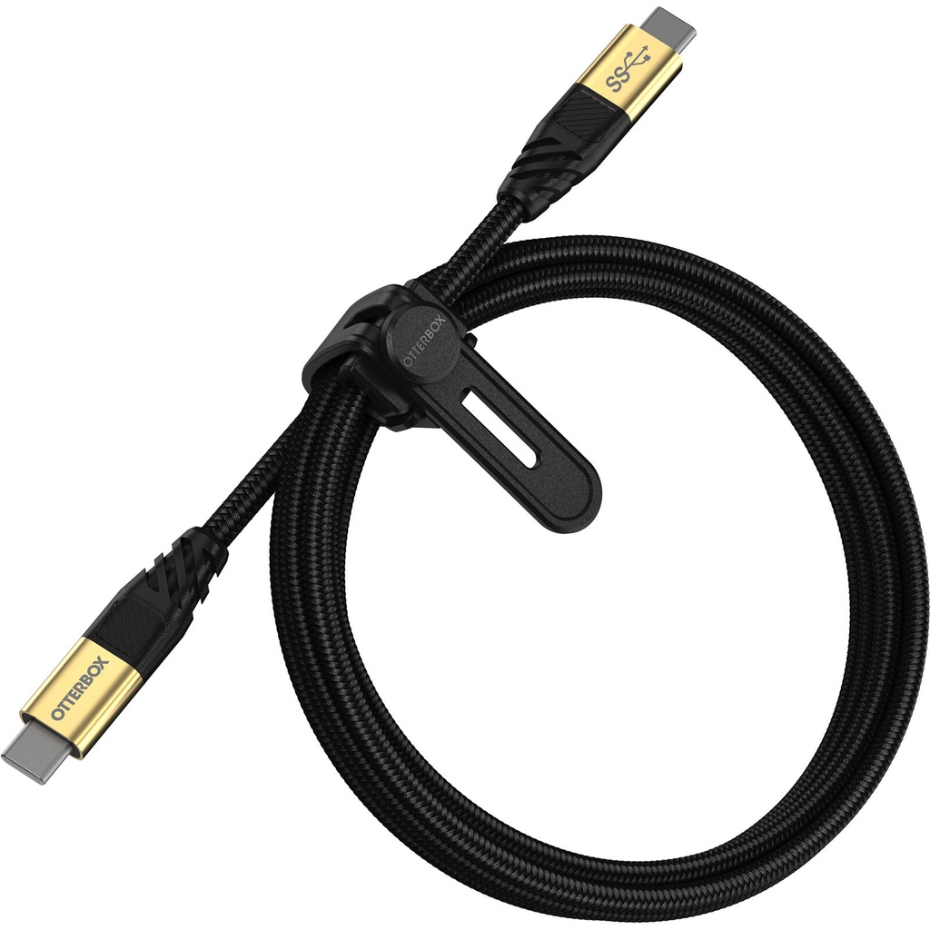 [840104243657] 840104243657 OtterBox USB-C to USB-C (3.2 Gen 1) Premium Cable (1.8M) - Black(78-80212), 100W,10K Bend,Samsung Galaxy,Apple iPhone,iPad,MacBook, 2 Years Warranty