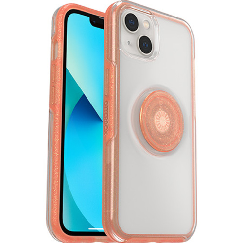[840104285336] 840104285336 OtterBox Otter + Pop Symmetry Clear Apple iPhone 13 Case Melondramatic (Clear/Orange) - (77-85392), DROP+ 3X Military Standard, 7 Years Warranty