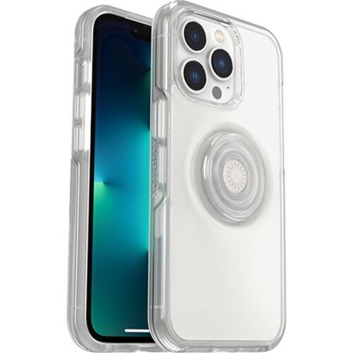 [840104275955] 840104275955 OtterBox Otter + Pop Symmetry Clear Apple iPhone 13 Pro Case Clear Pop-(77-84517), DROP+ 3X Military Standard, Swappable PopGrip,7 Years Warranty