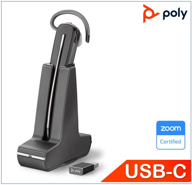 5033588052456 Plantronics/Poly Savi 8245 UC,DECT Headset, USB-C, Convertible,Wireless, Unlimited talk time, crystal-clear audio, ANC, one-touch control,SoundGuard