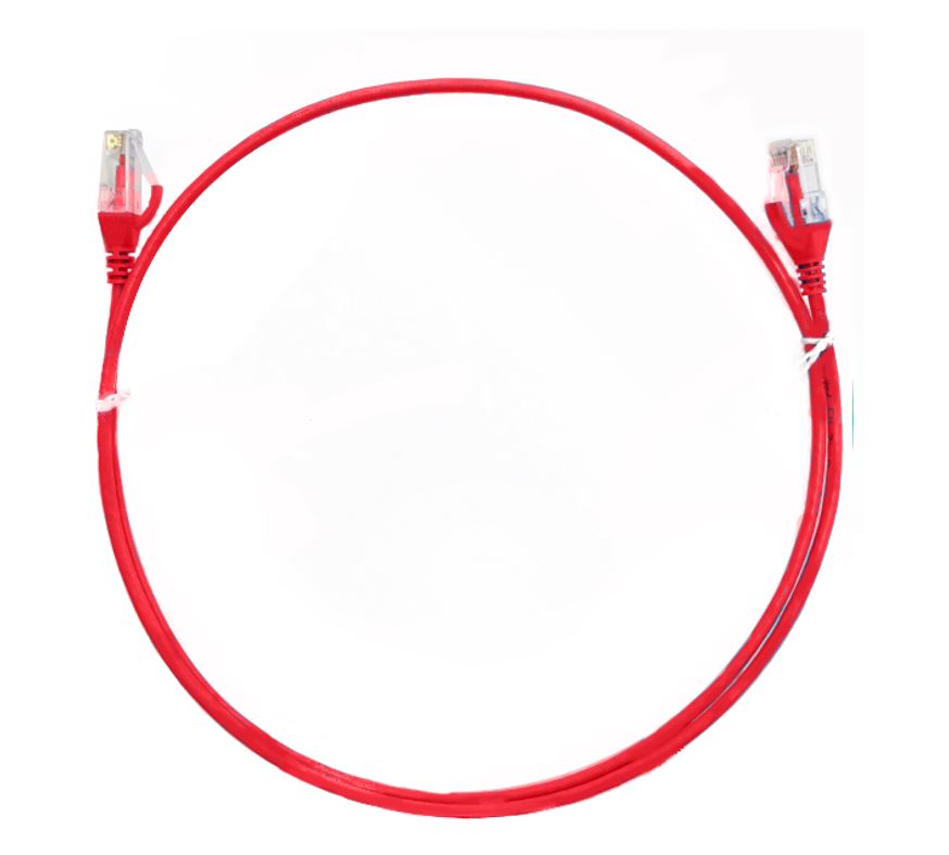 [744109262753] 744109262753 8ware CAT6 Ultra Thin Slim Cable 10m - Red Color Premium RJ45 Ethernet Network LAN UTP Patch Cord 26AWG for Data