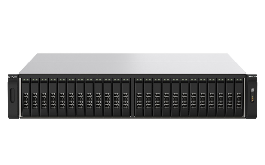 TS-h2490FU-7232P-64G QNAP  24 Bay 2.5-inch U.2 PCIe NVMe NAS AMD EPYC™ 7302P 16-core 3.0 GHz 64G DDR4 ECC Hot-swappable 2x25GbE 2x2.5GbE 2xUSB3.2 5 yrs