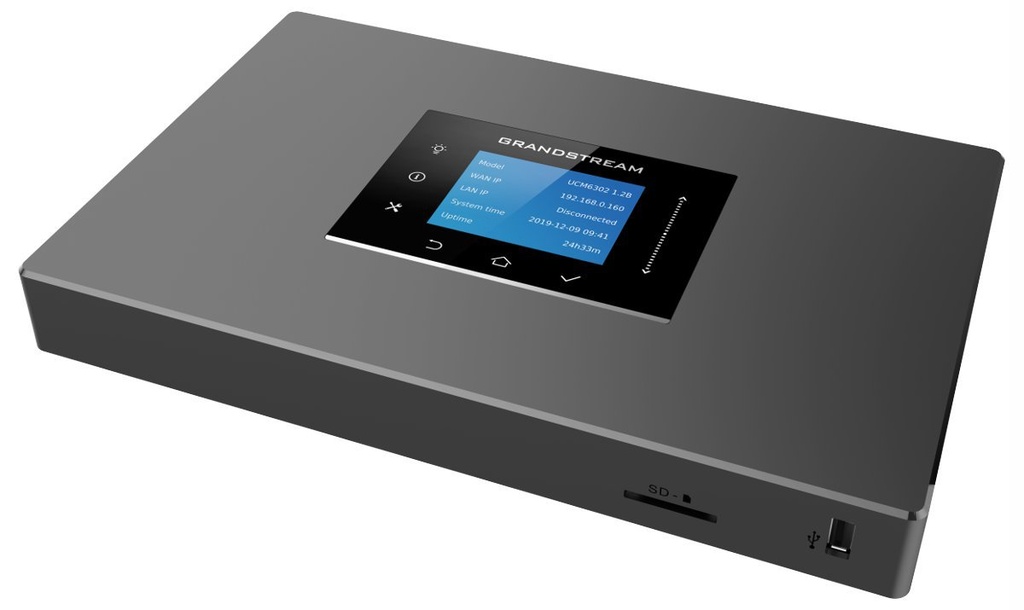 6947273703365 Grandstream UCM6301, IP PBX, 1 x FXO Port, 1 x FXS Port, Supports Up To 500 Extensions, 75 Concurrent Calls, 1 x USB, NAT Router