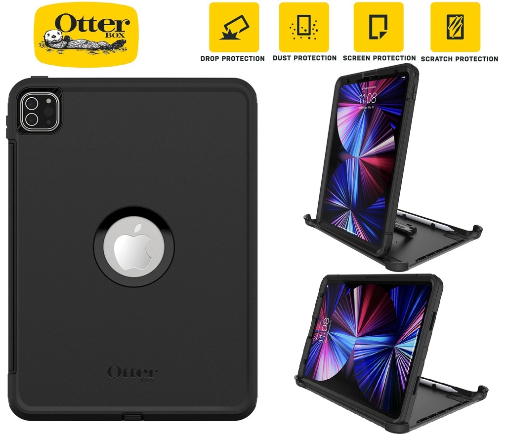 [840104250969] 840104250969 OtterBox Defender Apple iPad Pro (11") (4th/3rd/2nd/1st Gen) Case Black - (77-82261), DROP+ 2X Military Standard, 7 Years Warranty