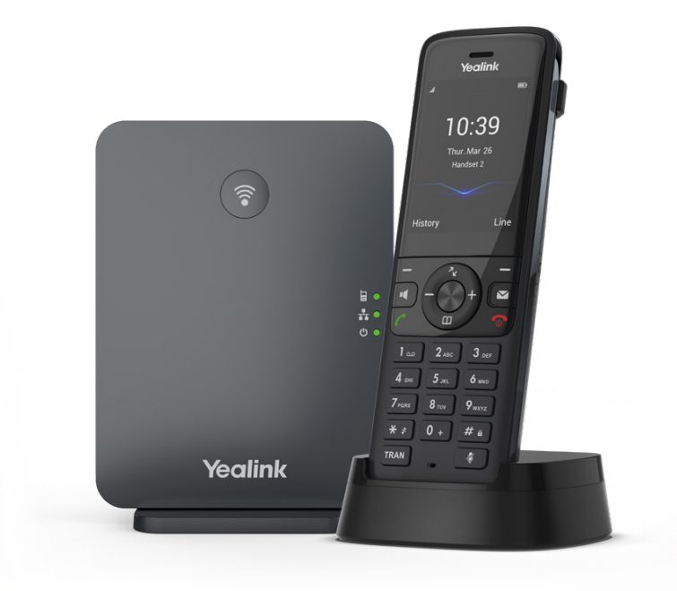 6938818310186 Yealink W78P Wireless DECT Phone System, Solution including W70B Base Station and 1x W78H Handset, Scalable solution, optimised wireless communication