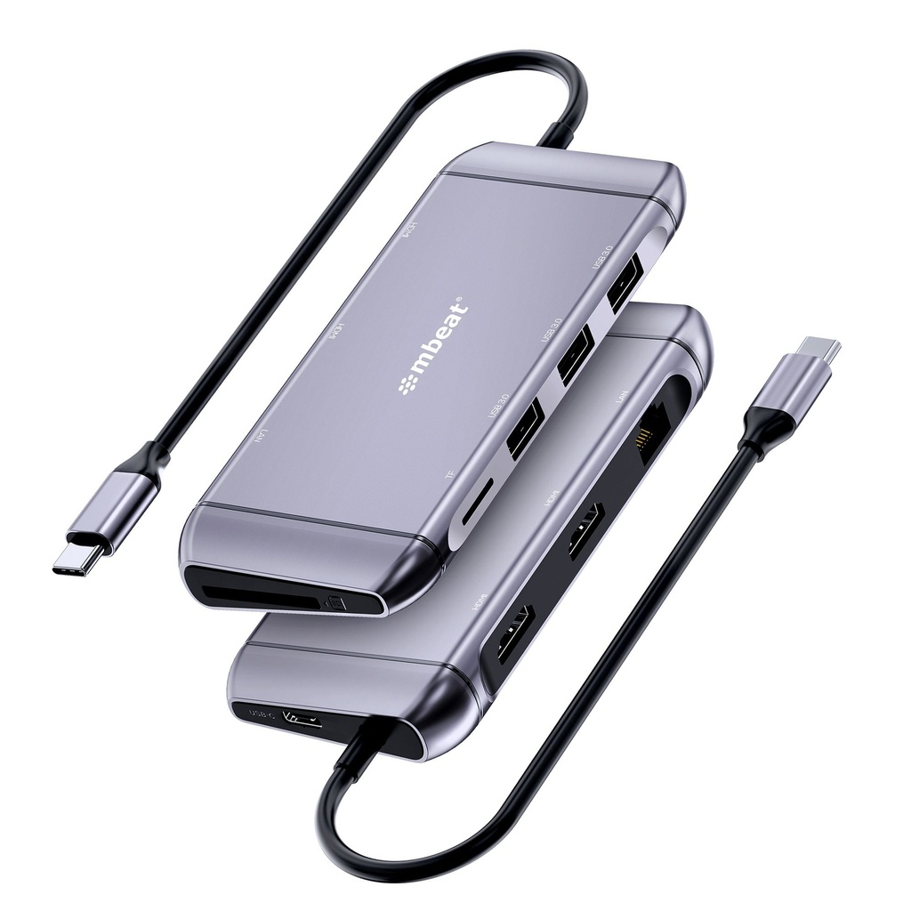 [9346396002695] 9346396002695 mbeat®  Elite X11 Dual Display Docking Station - 2x 4K HDMI, 1xUSB-C Power Delivery 100W, 3xUSB 3.0, MicroSD/SD Card, 1x RJ45