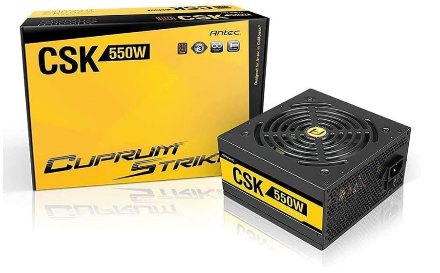 761345117401 Antec CSK 550W 80+ Bronze, up to 88% Efficiency, Flat Cables, 120mm Silent Fans, 2x PCI-E 8Pin, Continuous power PSU, Active PFC, AQ3